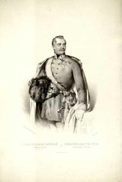 Lithografie van Stefan Šupljikac door Anastas Jovanović